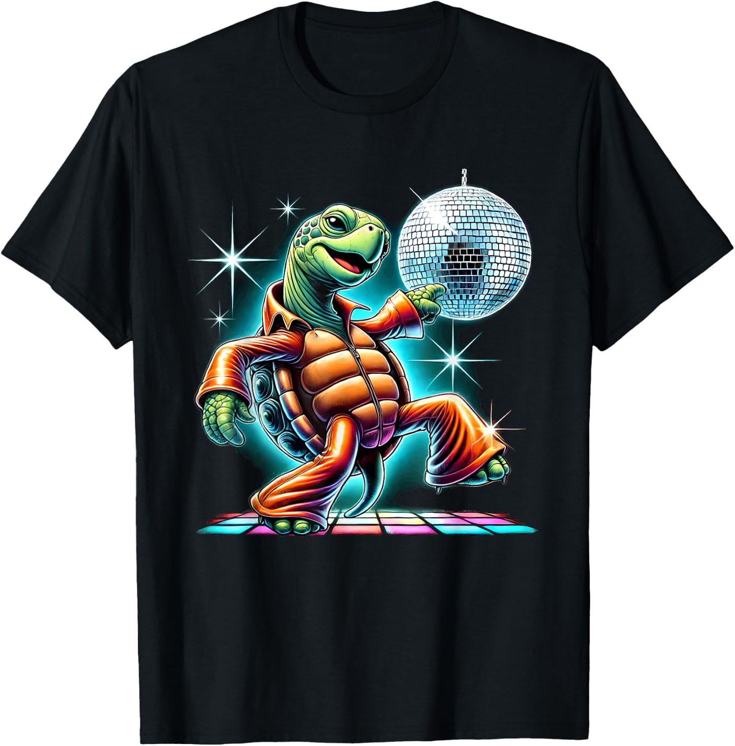 Aesthetic Turtle Disco T-Shirt - T-Shirt | Black