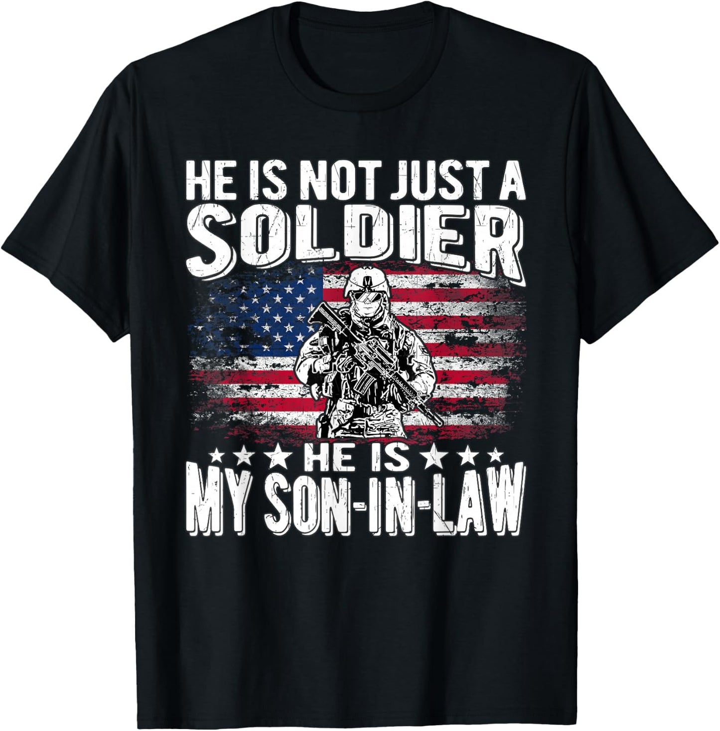 My Son-in-Law is A Soldier Proud Military Parent-in-Law Gift T-Shirt - T-Shirt | Black