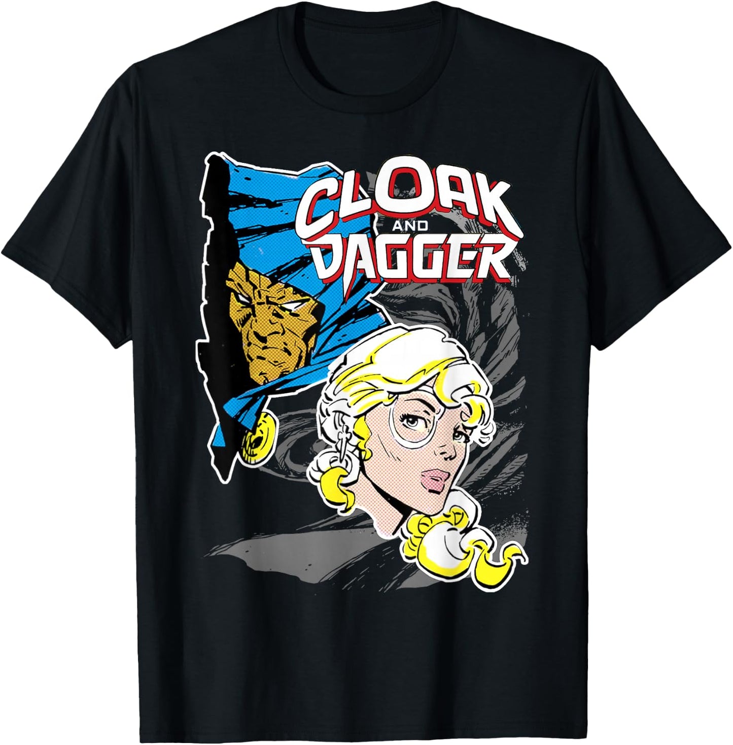 Marvel Cloak & Dagger Heads Vintage Graphic T-Shirt - T-Shirt | Black