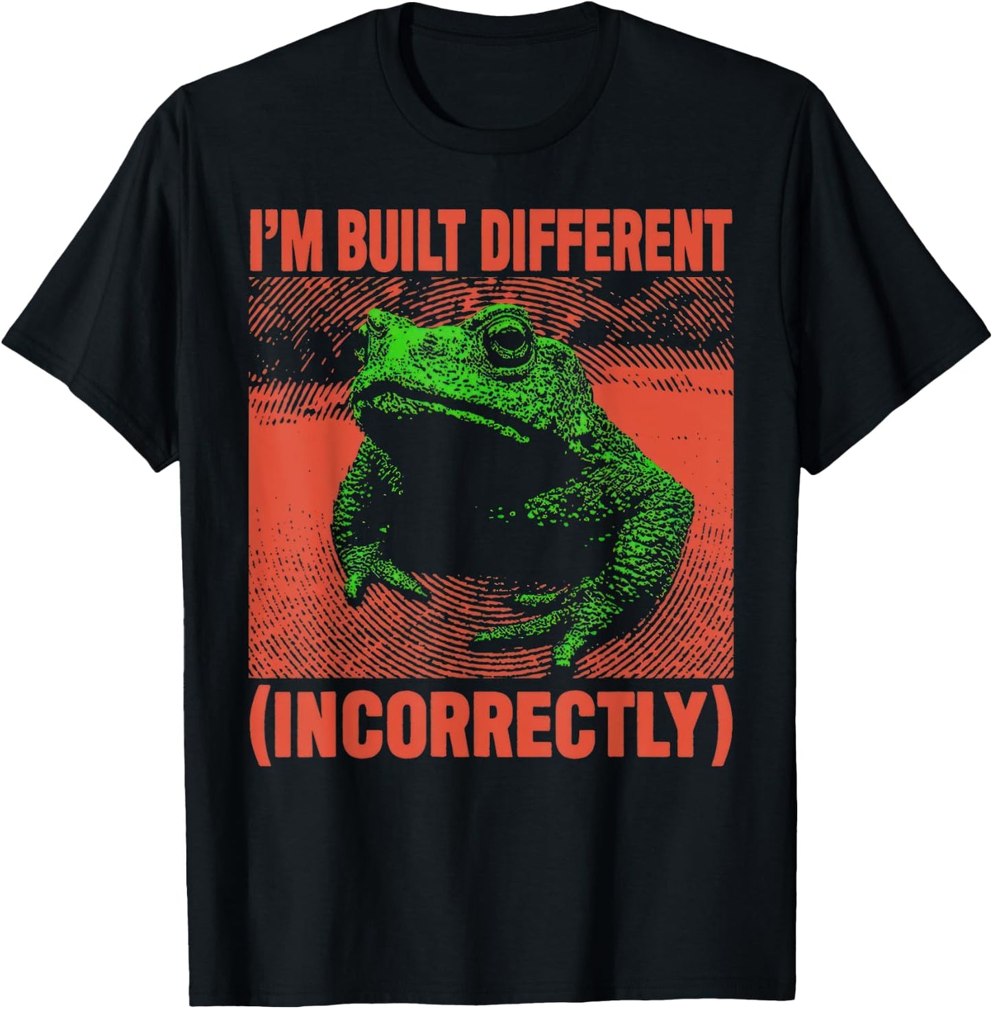 I'm Built Different Incorrectly Frog Retro T-Shirt - T-Shirt | Black