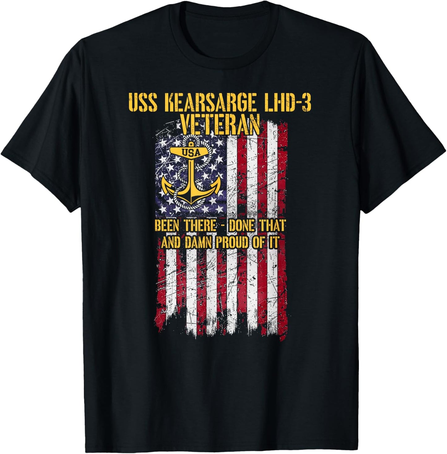 USS Kearsarge LHD-3 Amphibious Assault Ship Veteran T-Shirt - T-Shirt | Black