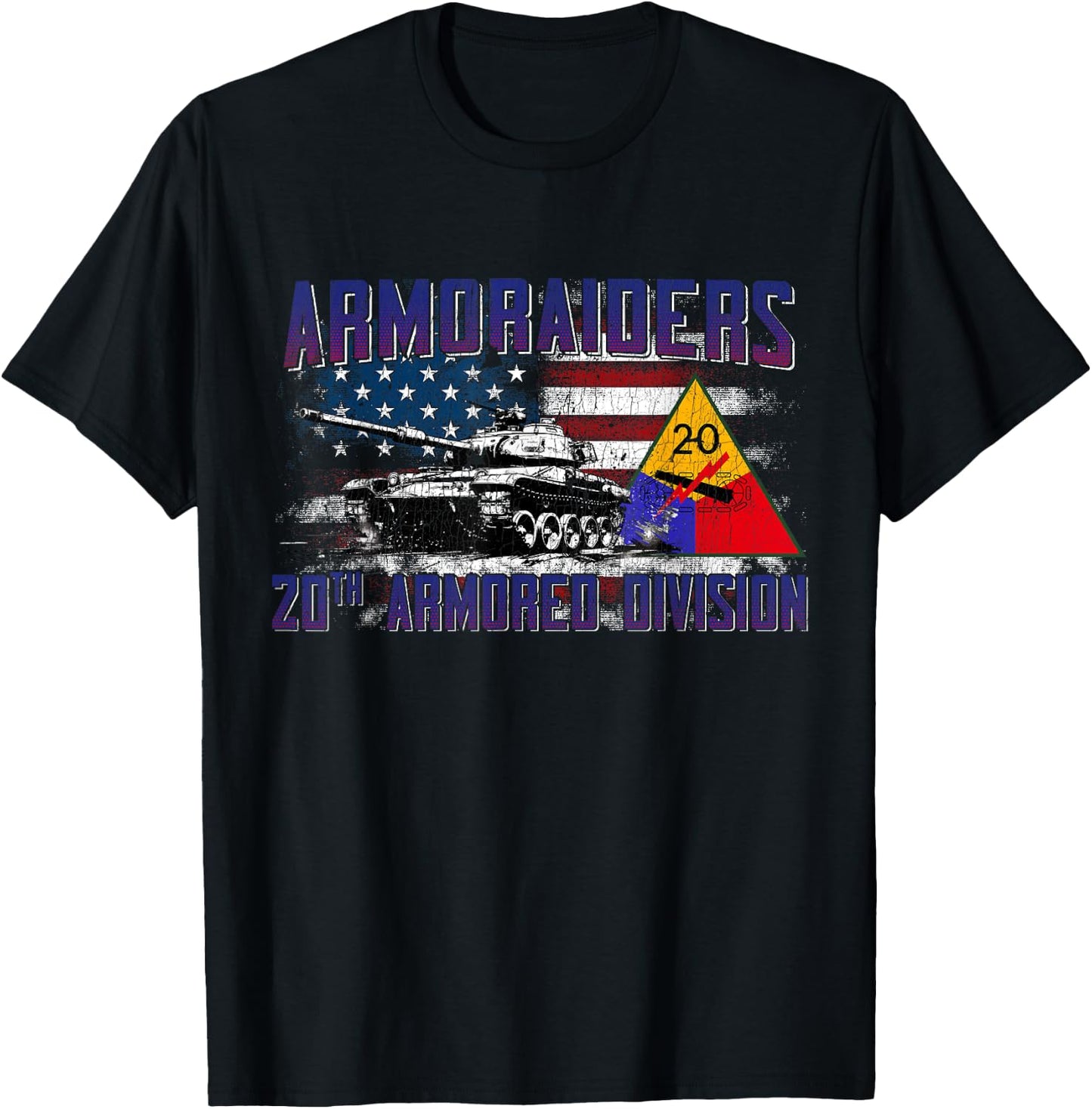 Veteran 20th Armored Division Armoraiders Vintage Gifts T-Shirt - T-Shirt | Black
