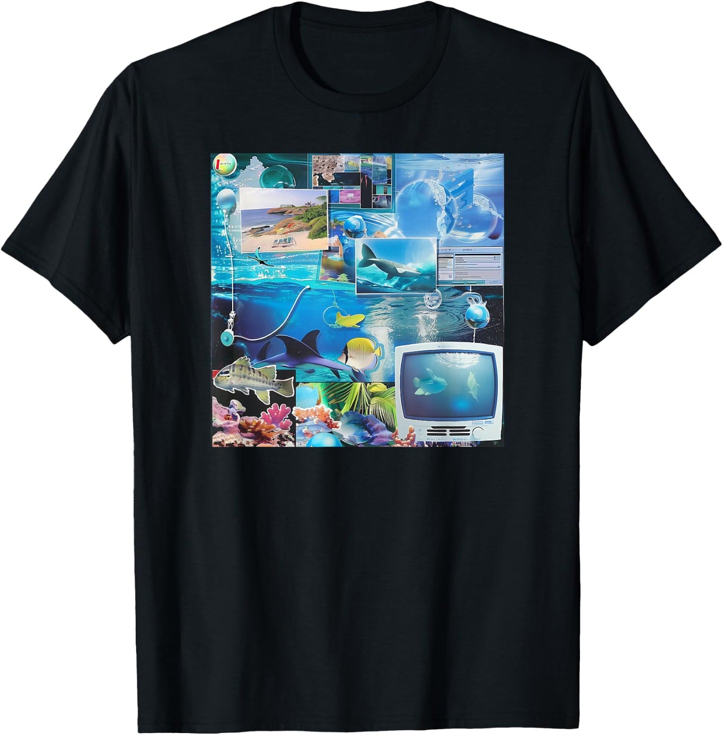 Alphainceptions Frutiger Aero Retro Vibes , Small, Black T-Shirt - T-Shirt | Black