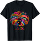 Cool African Woman Afro Color Painted Motivation Words T-Shirt - T-Shirt | Black