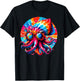 Cool Graphic Tie Dye Sunglasses Squid Illustration Art T-Shirt - T-Shirt | Black