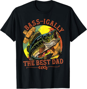 Basically The Best Dad Ever Bass Fishing Fisher Fathers Day T-Shirt - T-Shirt | Black