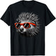 Cool Porcupine Wearing Sunglasses Graphic Art T-Shirt - T-Shirt | Black