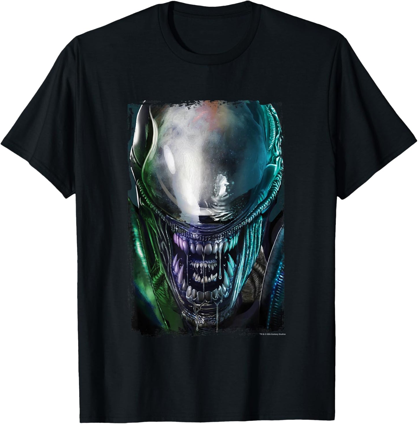 Aliens Epic Dangerous Xenomorph Face Close Up Big Portrait T-Shirt - T-Shirt | Black