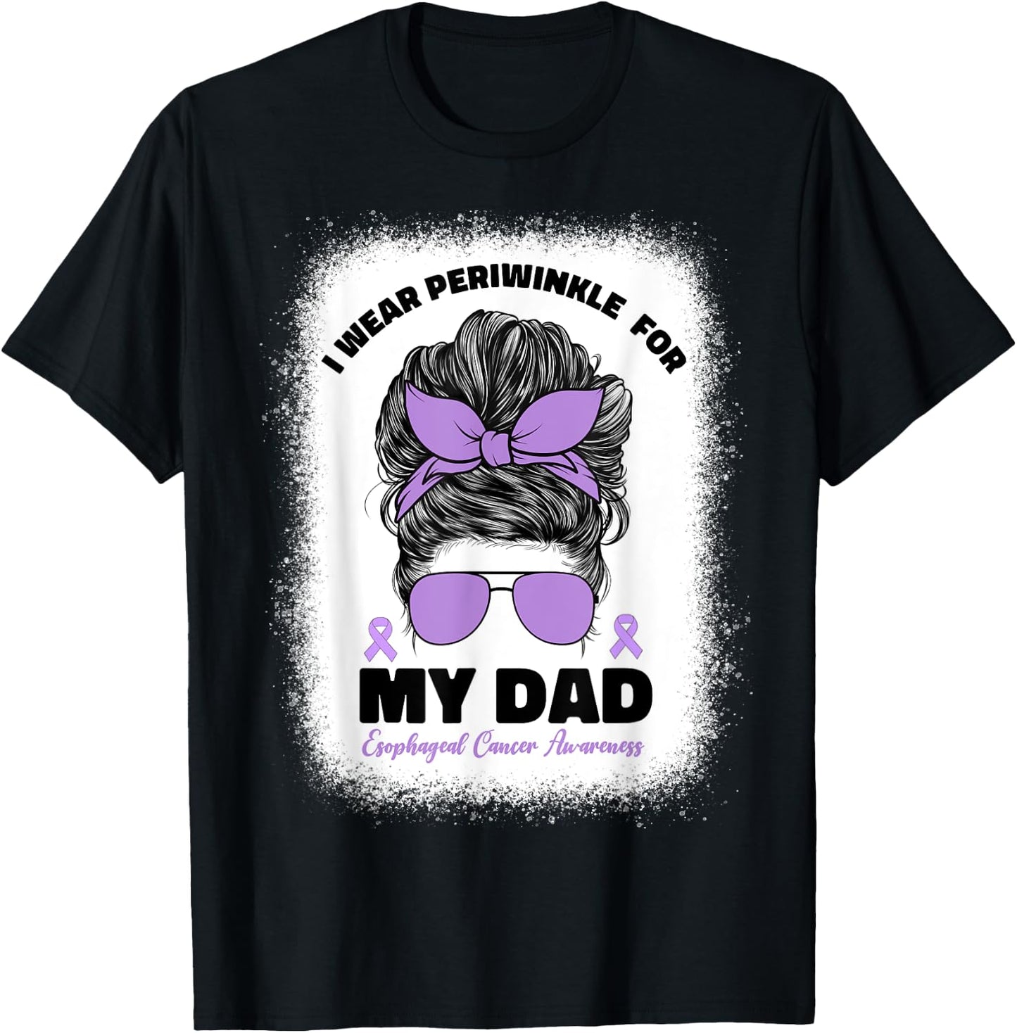 I Wear Periwinkle For My Dad Esophageal Cancer Awareness Dad T-Shirt - T-Shirt | Black