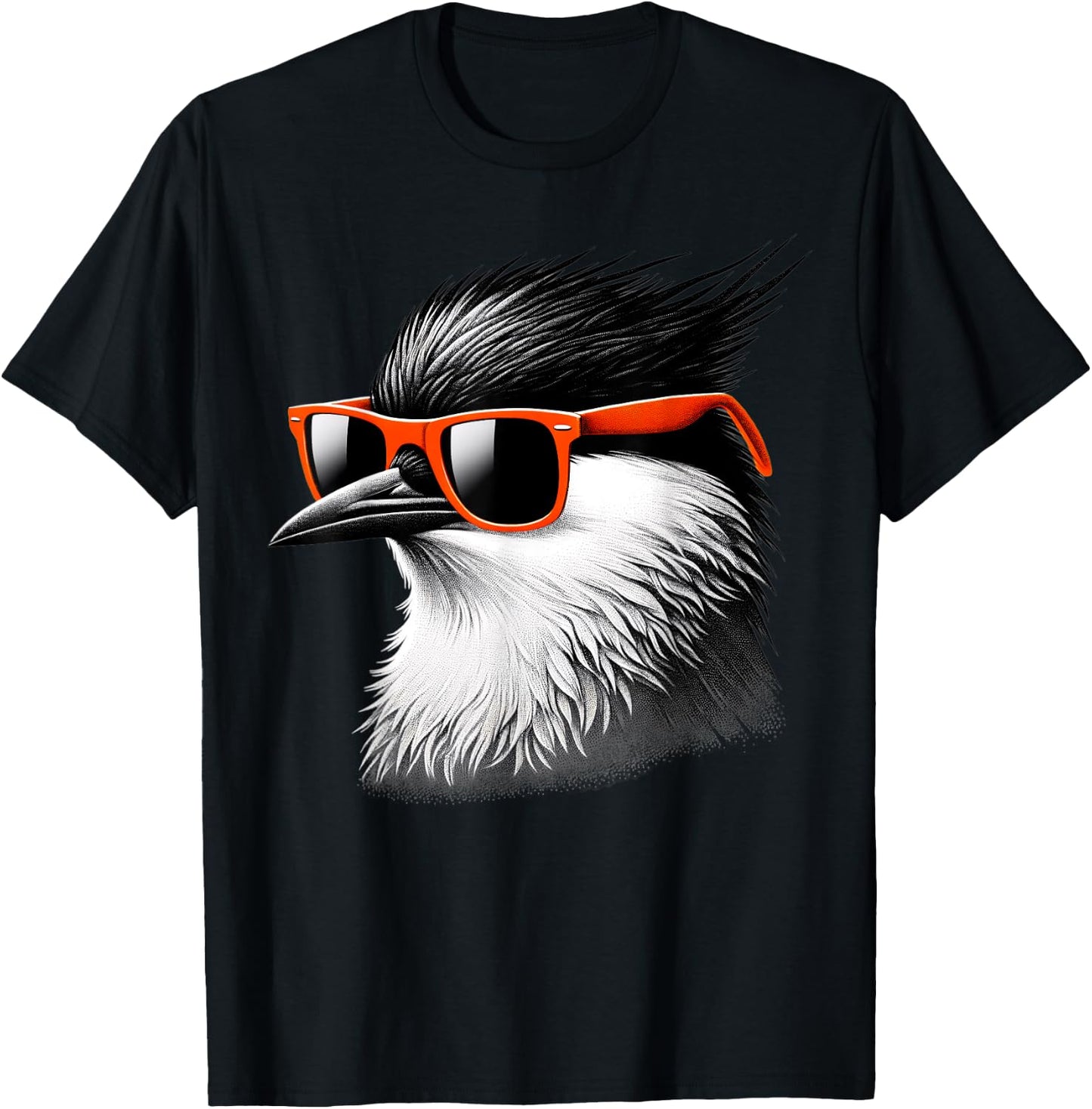 Cool Tern Bird Wearing Sunglasses Graphic Art T-Shirt - T-Shirt | Black