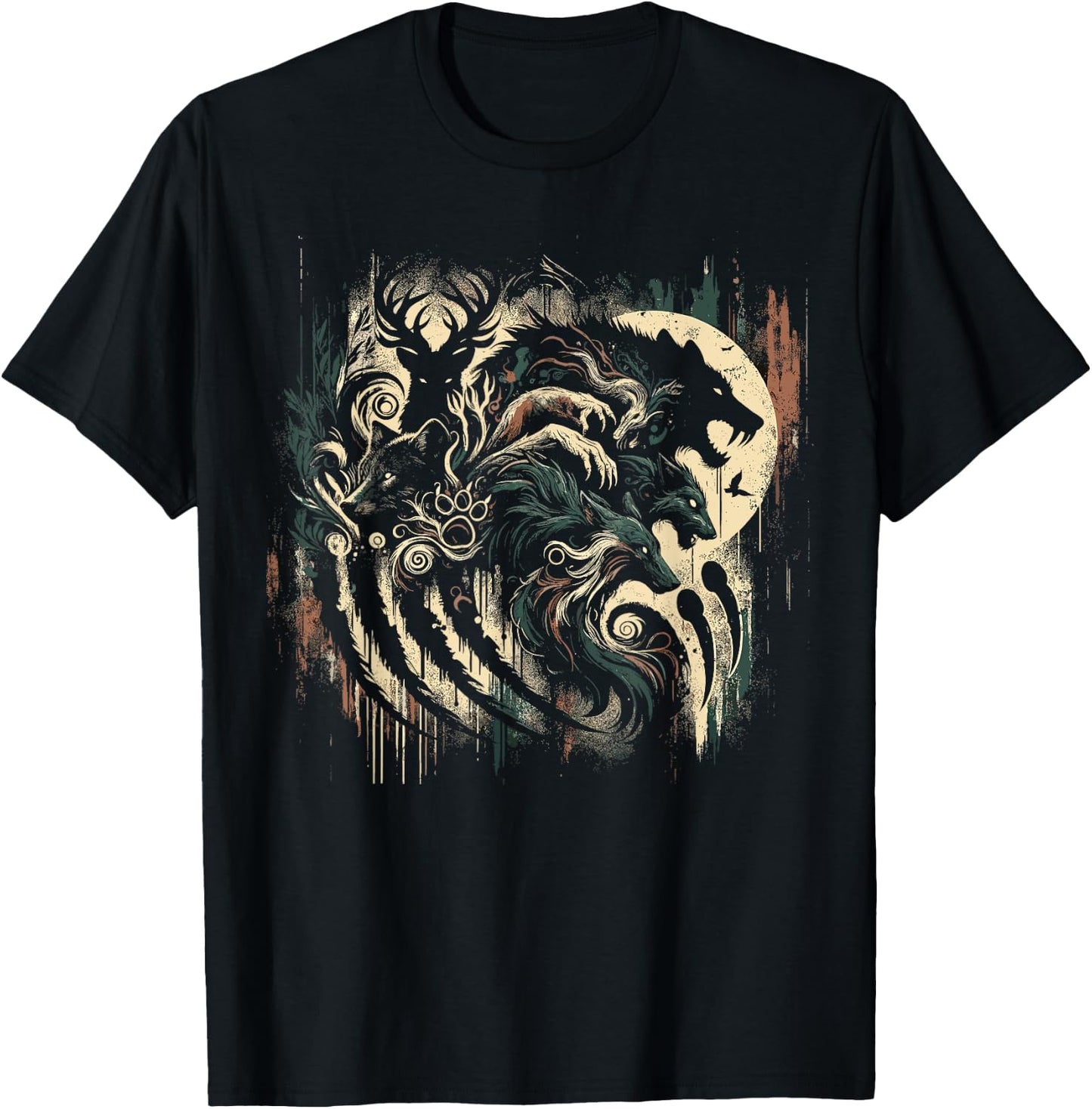 Therian Alpha Wolf Grunge Aesthetic Therianthropy T-Shirt - T-Shirt | Black