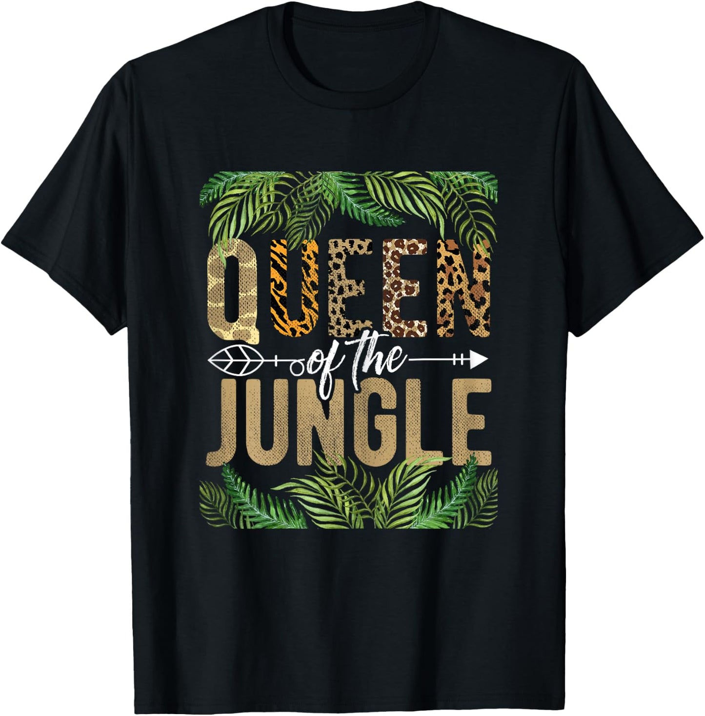 Queen Of The Jungle Queen Jungle Safari Wildlife Animals T-Shirt - T-Shirt | Black