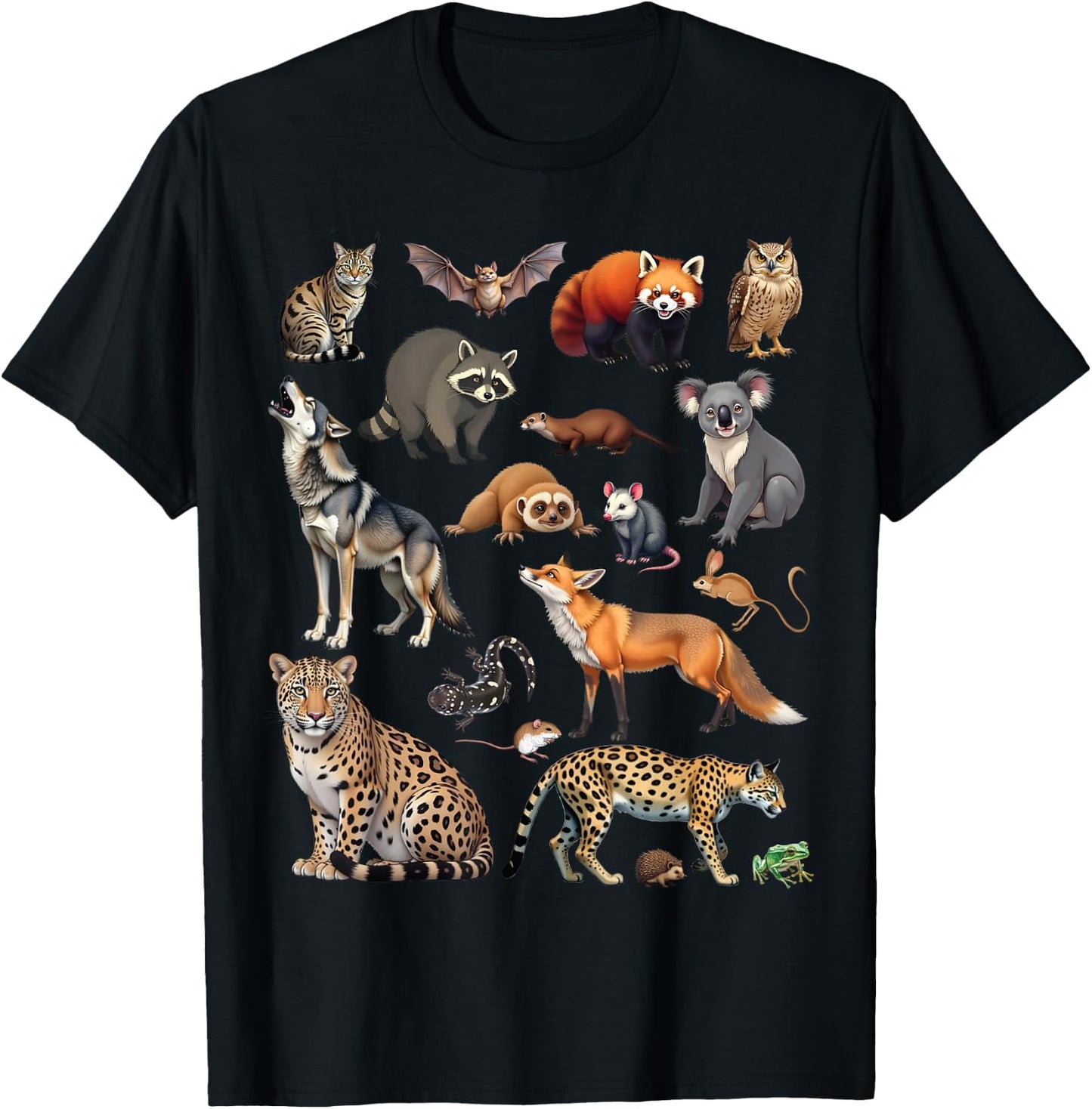 Nocturnal Animals Educational Wildlife Science Nature Lover T-Shirt - T-Shirt | Black