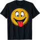 Retro Happy Face with Tongue Sticking Out – Funny Smile T-Shirt - T-Shirt | Black