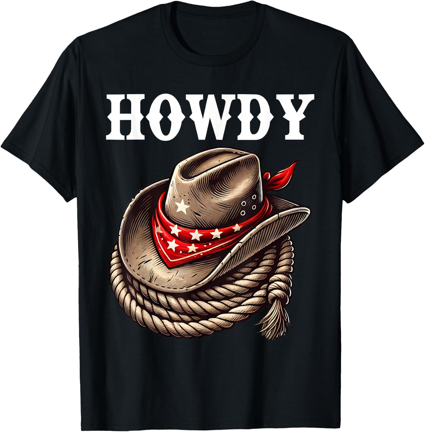 Howdy Cowboy Hat funny Western Rodeo T-Shirt - T-Shirt | Black