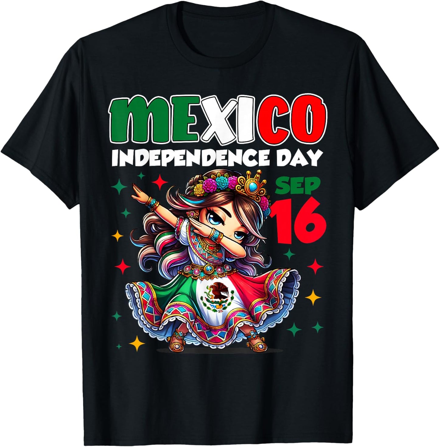 Mexico Independence Day September 16 Celebration girls T-Shirt - T-Shirt | Black