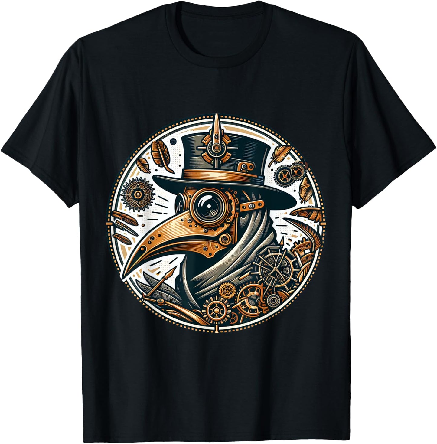 Steampunk Plague Doctor Pestilence Black Death T-Shirt - T-Shirt | Black