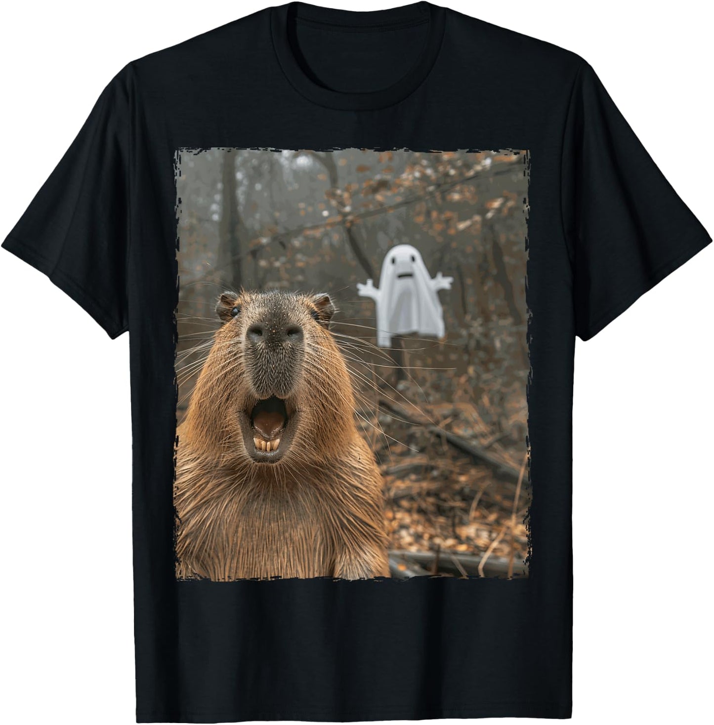Funny Capybara Halloween T-Shirt - T-Shirt | Black