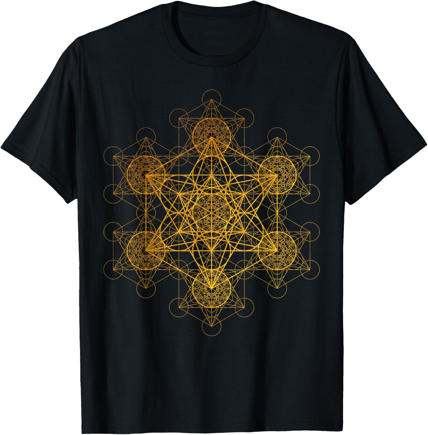 Fractal Metatron's Cube Sacred Geometry Transcendence Art T-Shirt - T-Shirt | Black