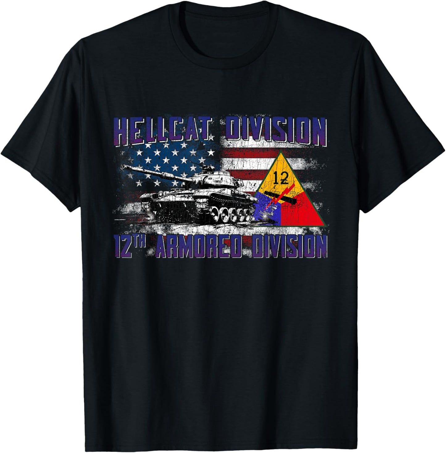 Veteran 12th Armored Division Vintage Gifts Women Girls Kids T-Shirt - T-Shirt | Black