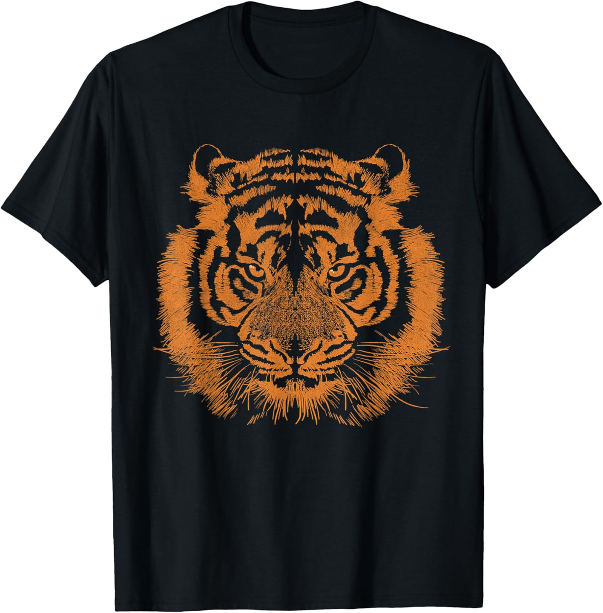 Vintage Tiger head Striped Women Animal cub lover T-Shirt - T-Shirt | Black