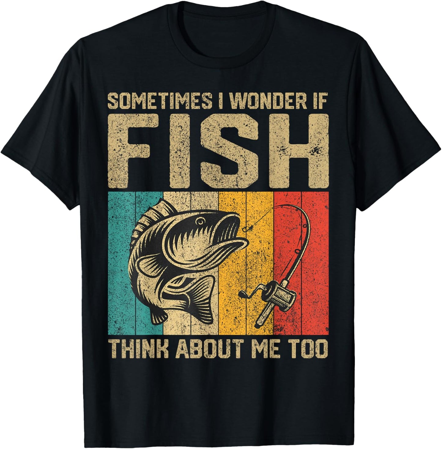 Funny Vintage Fishing Jokes Fisherman Bass Fish T-Shirt - T-Shirt | Black
