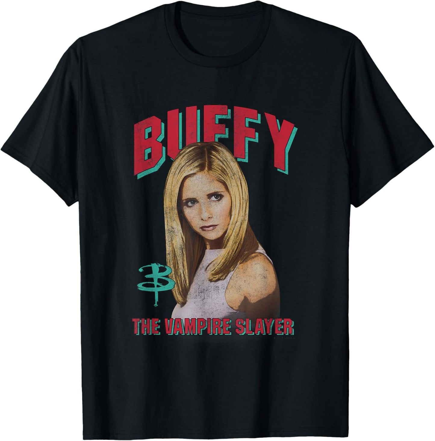 Buffy The Vampire Slayer The Chosen One Distressed Portrait T-Shirt - T-Shirt | Black