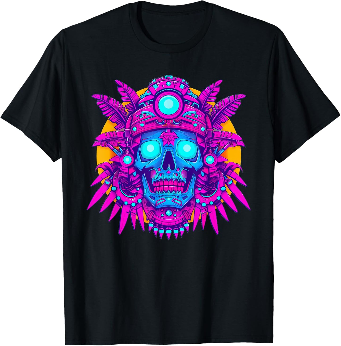 Mictlantecuhtli Vaporwave T-Shirt - T-Shirt | Black