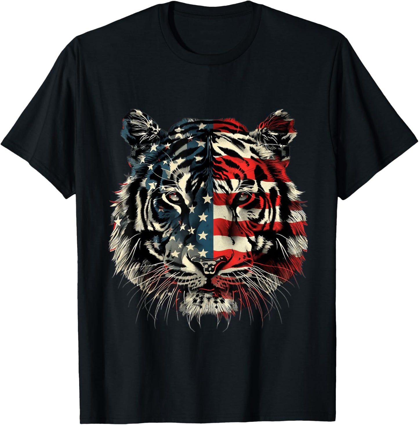 Tiger American Flag T-Shirt - T-Shirt | Black