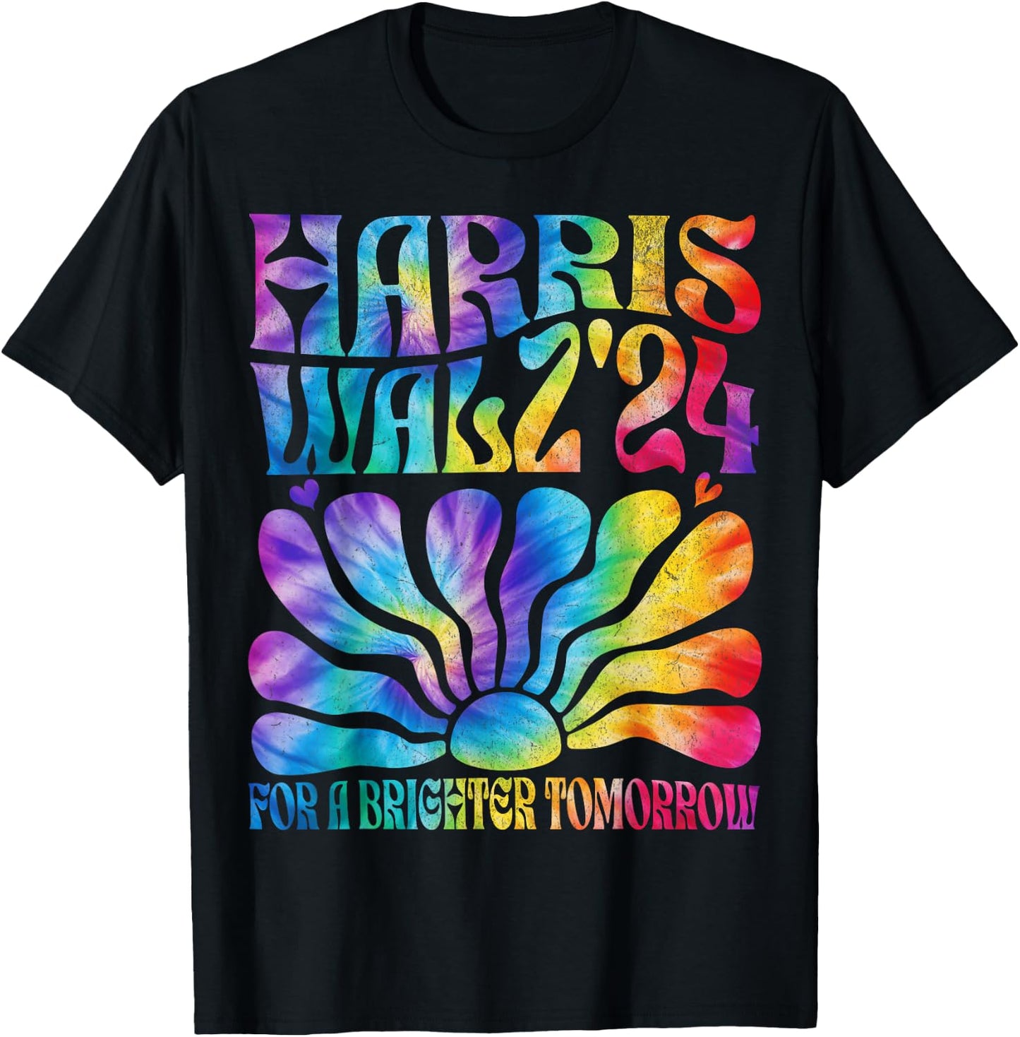 Tie dye Harris Waltz 2024 Election Kamala Harris Tim Waltz T-Shirt - T-Shirt | Black