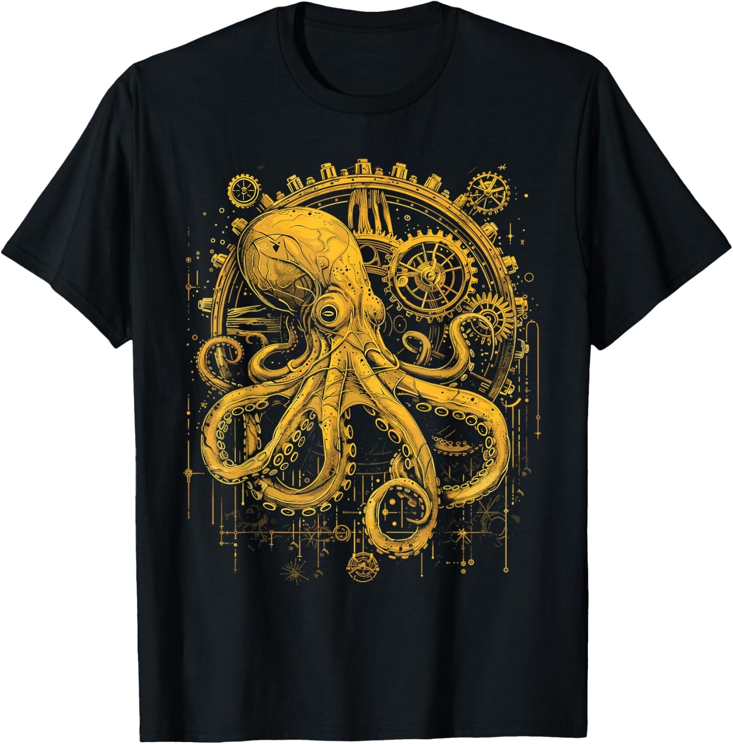 Steam Punk Octopus Steampunk Art T-Shirt - T-Shirt | Black