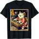 Japanese Samurai Cat Playing The Keyboard T-Shirt - T-Shirt | Black