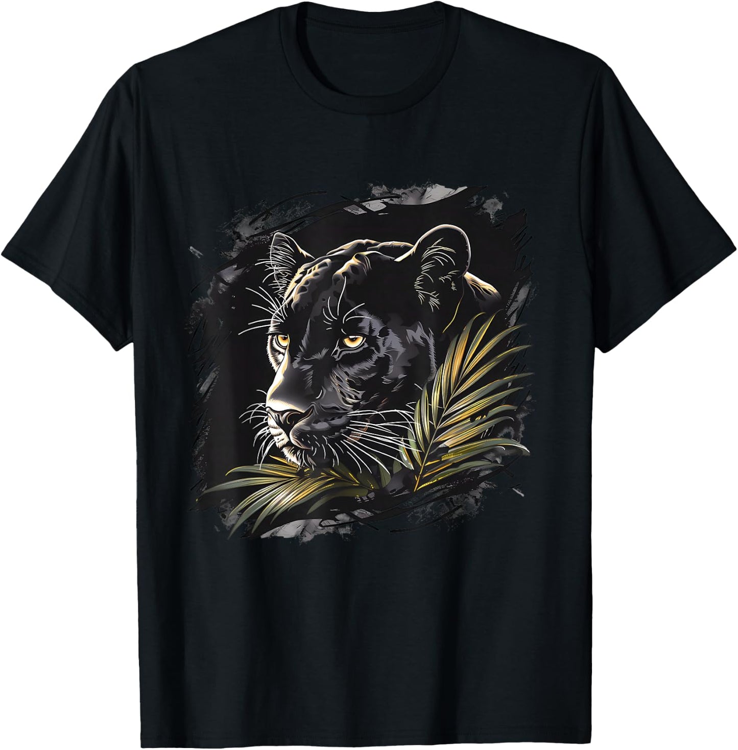 Panther Portrait Artwork Animal Print Drawing Panther Lover T-Shirt - T-Shirt | Black