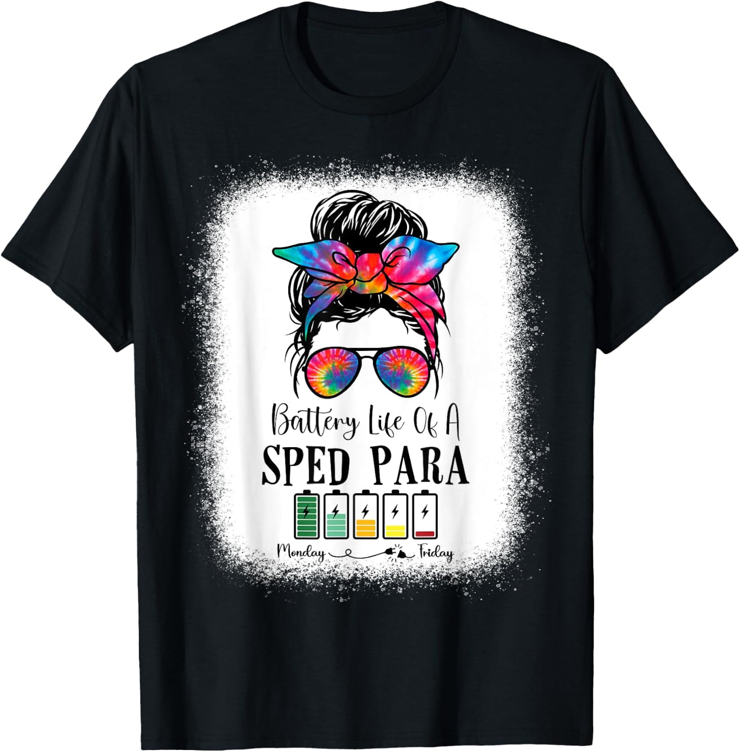 Battery Life Of A Sped Para Tie Dye Last Day Of School T-Shirt - T-Shirt | Black