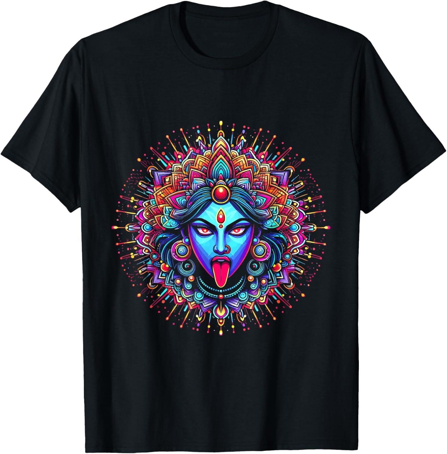 Kali Ma Hindu Goddess Of Death Hindu Mother Fierce Warrior T-Shirt - T-Shirt | Black