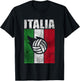 Italia Volleyball Italy Flag Retro Vintage Grunge Art T-Shirt - T-Shirt | Black