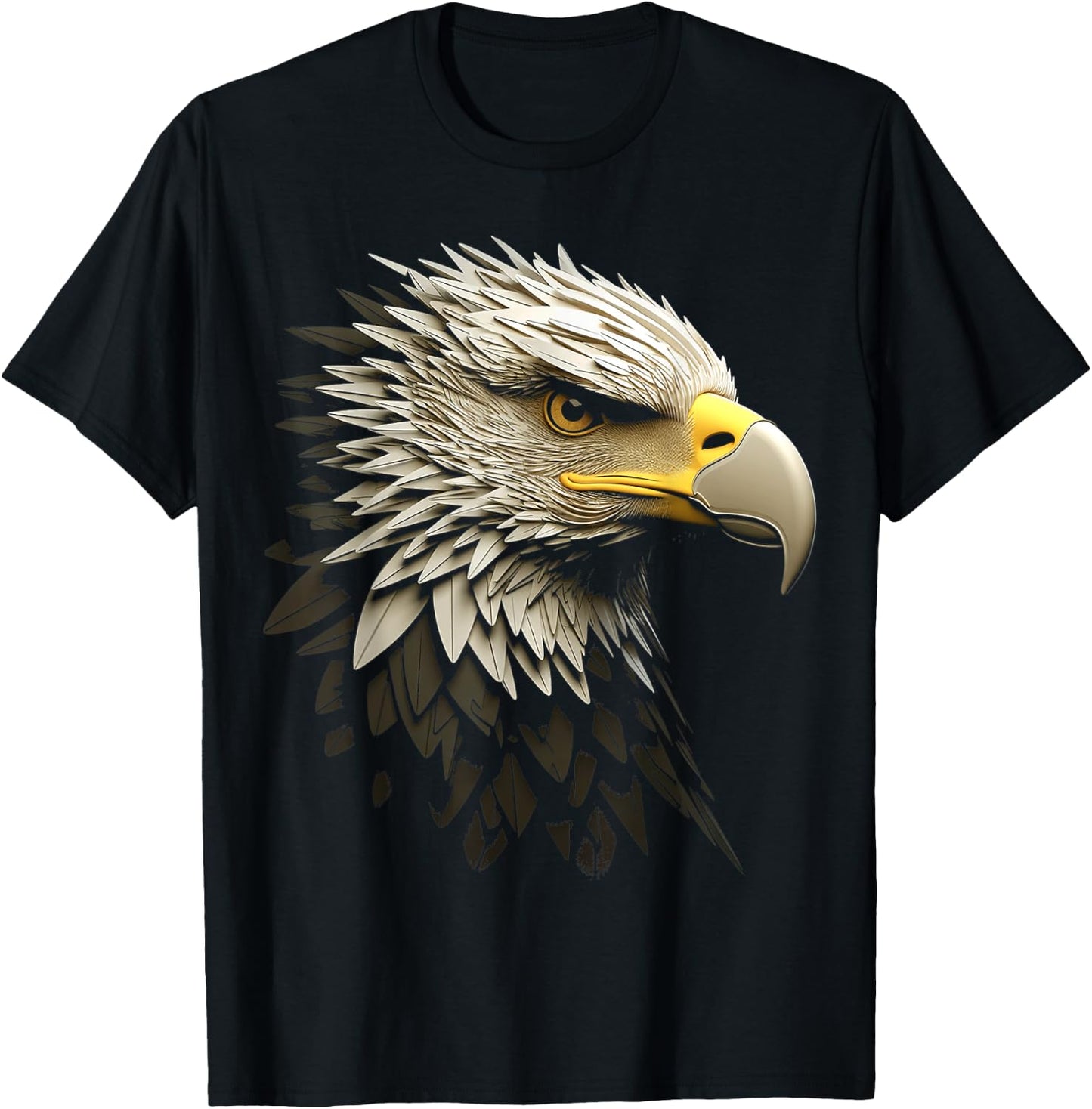 Eagle Portrait Animal Graphic Art Eagle T-Shirt - T-Shirt | Black