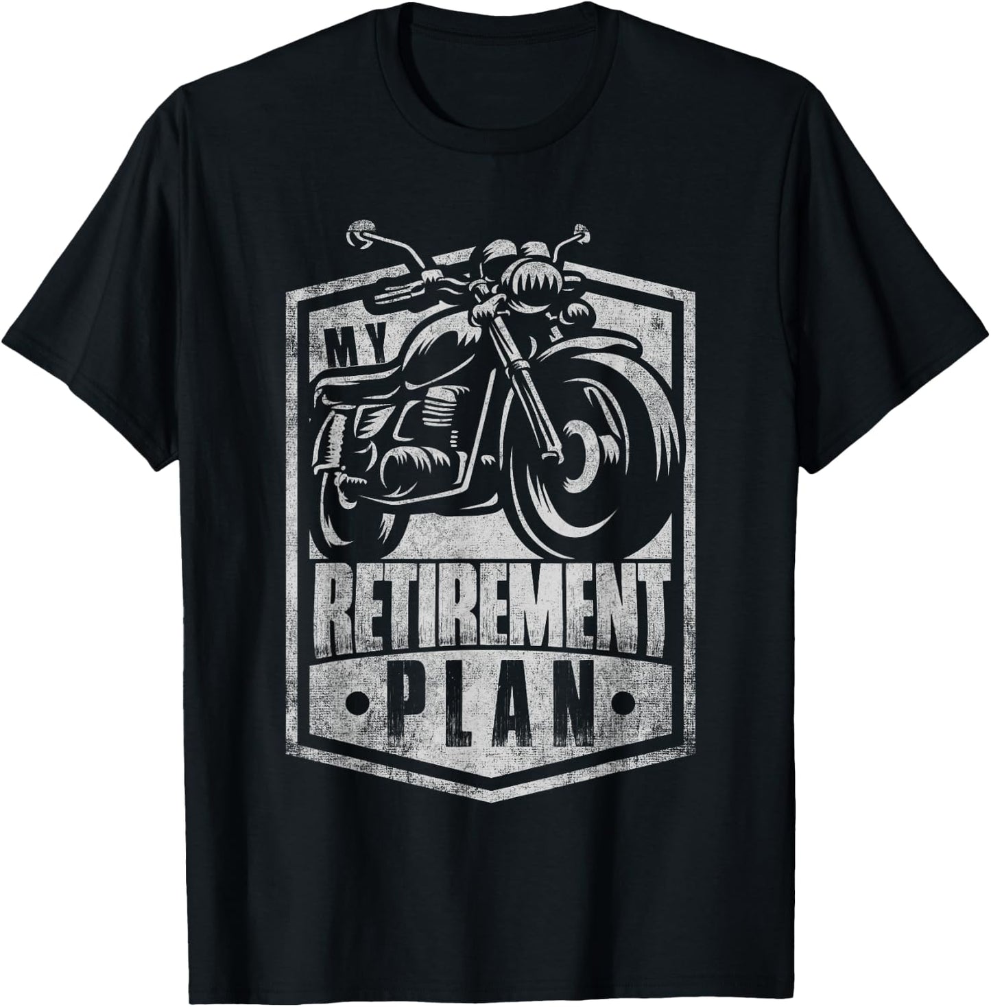 Classic Retired Motorcycle Biker My Retirement Plan Grandpa T-Shirt - T-Shirt | Black
