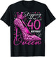 40 Year Old Gifts High Heels Stepping Into My 40th Birthday T-Shirt - T-Shirt | Black