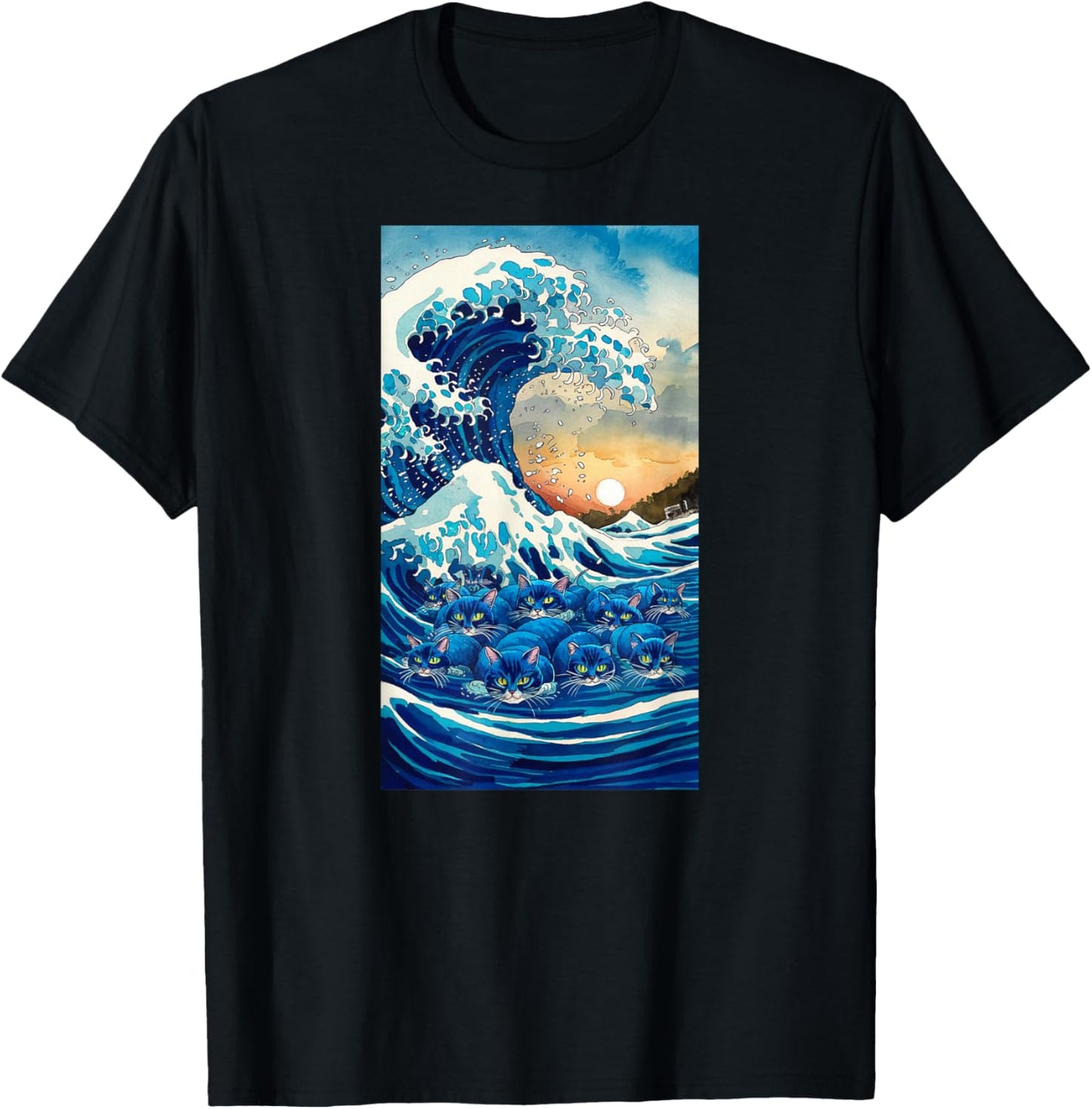 Blue Cats Wave For Kamala T-Shirt - T-Shirt | Black