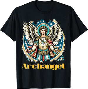 Archangel Costume Saint Michael Christian Angel Saint Patron T-Shirt - T-Shirt | Black