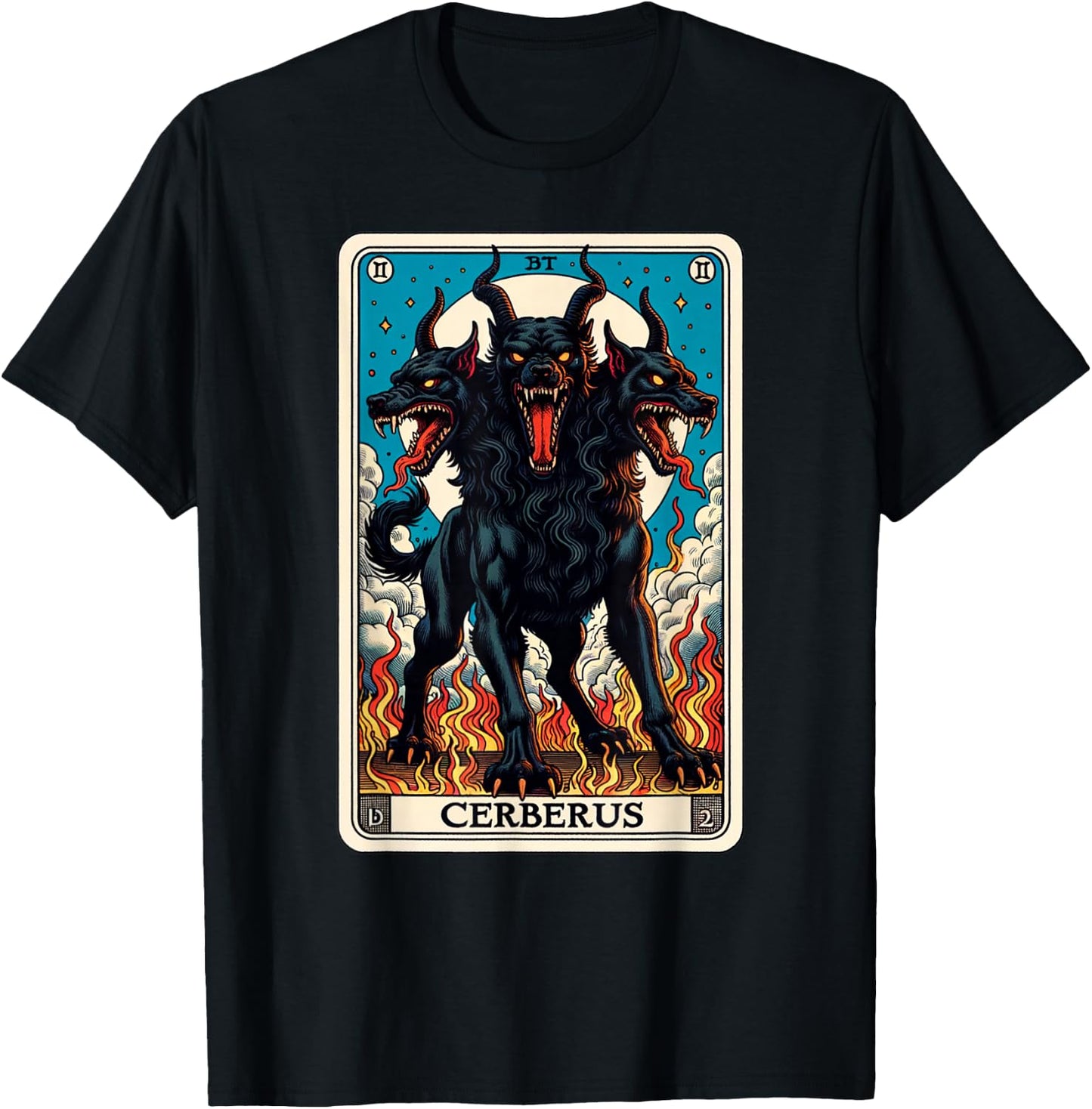 Cerberus Tarot Card and Mythical Hells Guard T-Shirt - T-Shirt | Black