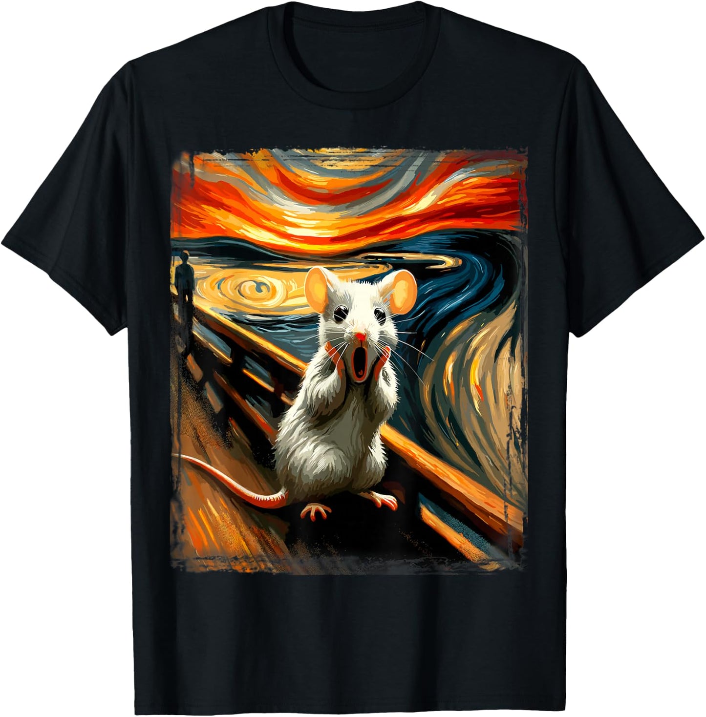 Scream Parody Art Funny Painting Animal Humor Artistic Mouse T-Shirt - T-Shirt | Black