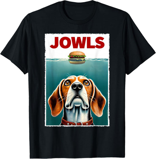 Funny Beagle and Hamburger Parody Jowls Dog Lover T-Shirt - T-Shirt | Black