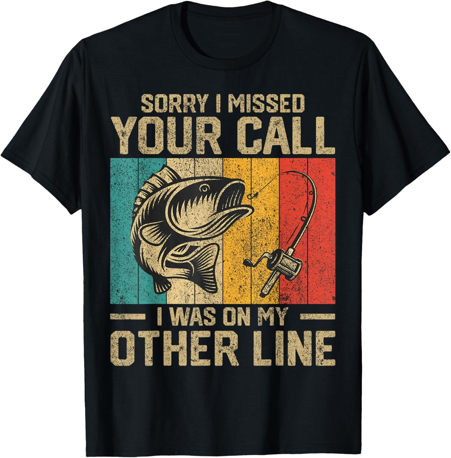 Funny Vintage Fishing Jokes Fisherman Bass Fish T-Shirt - T-Shirt | Black