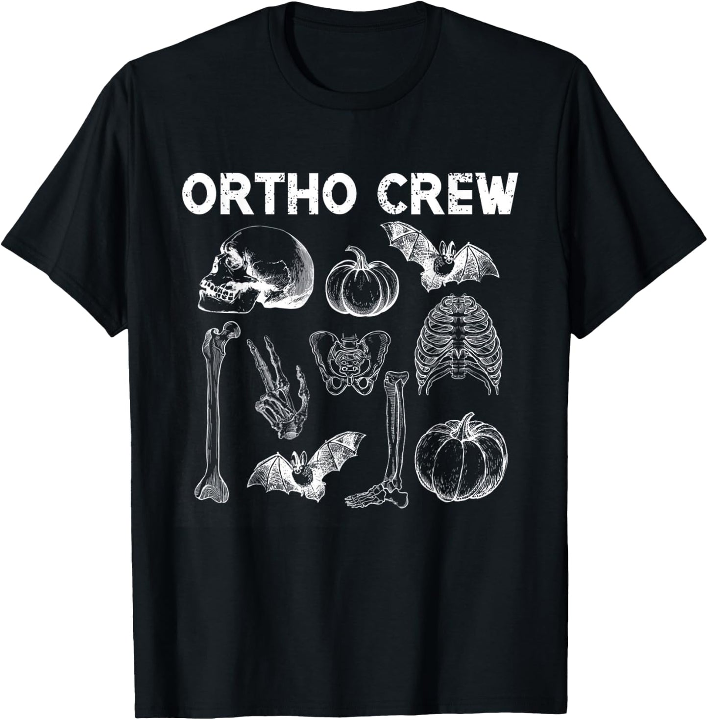 Ortho Crew Halloween Pumpkin Orthopedic Nurse Ortho Nurse T-Shirt - T-Shirt | Black