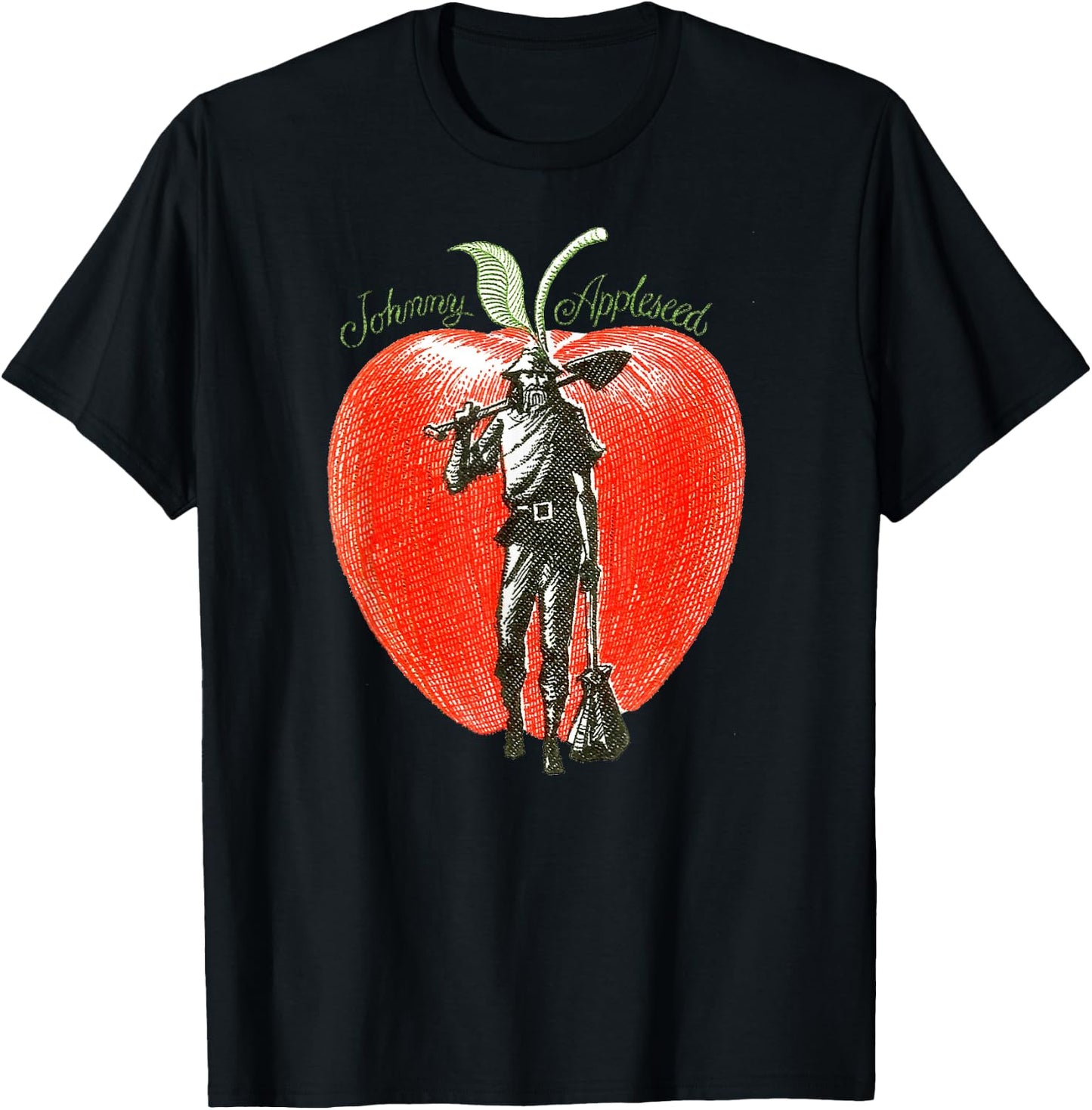 Retro Art Johnny Appleseed T-Shirt - T-Shirt | Black