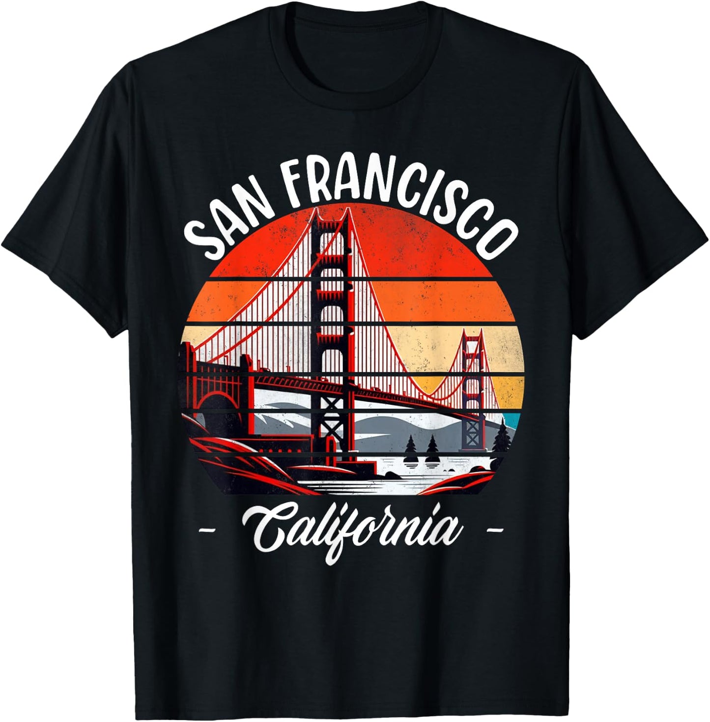 Golden Gate Bridge San Francisco California USA Golden Gate T-Shirt - T-Shirt | Black
