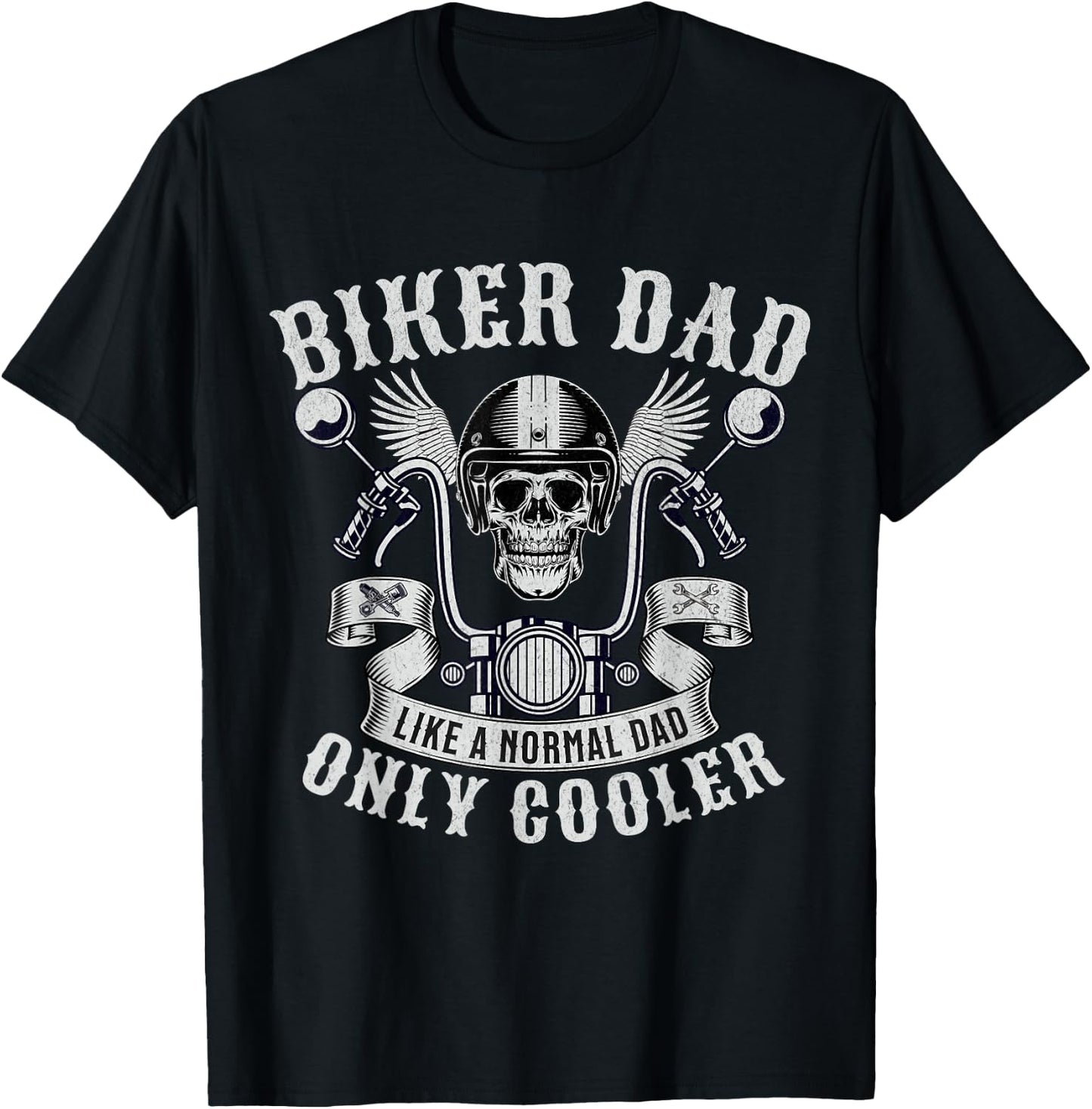 Biker Dad Motorcycle Father Rider Biker Dad Father's Day T-Shirt - T-Shirt | Black