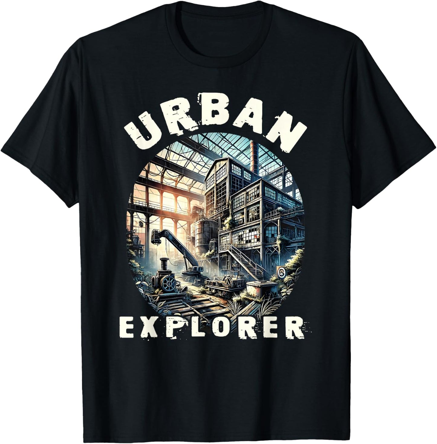 Urban Explorer, Old Building URBEX, Abandoned City, Travel T-Shirt - T-Shirt | Black